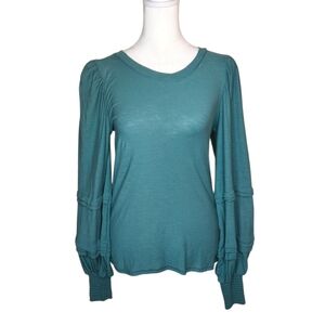 Nation LTD Caitlyn Drama Sleeve Tee in Deep Teal Size XS